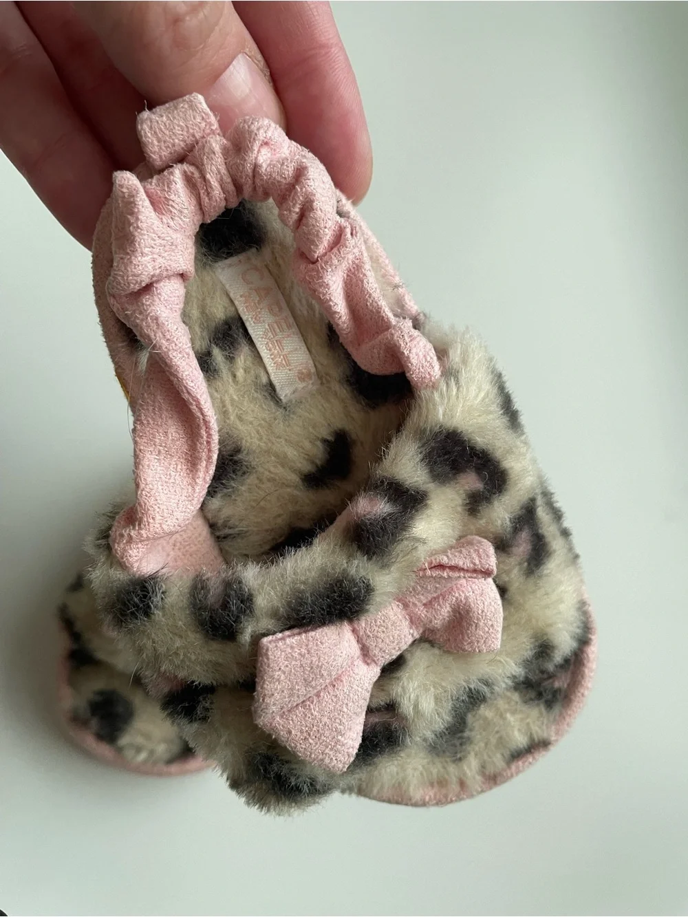 Capelli of New York Pink Leopard Faux-Fur Slingback Slippers